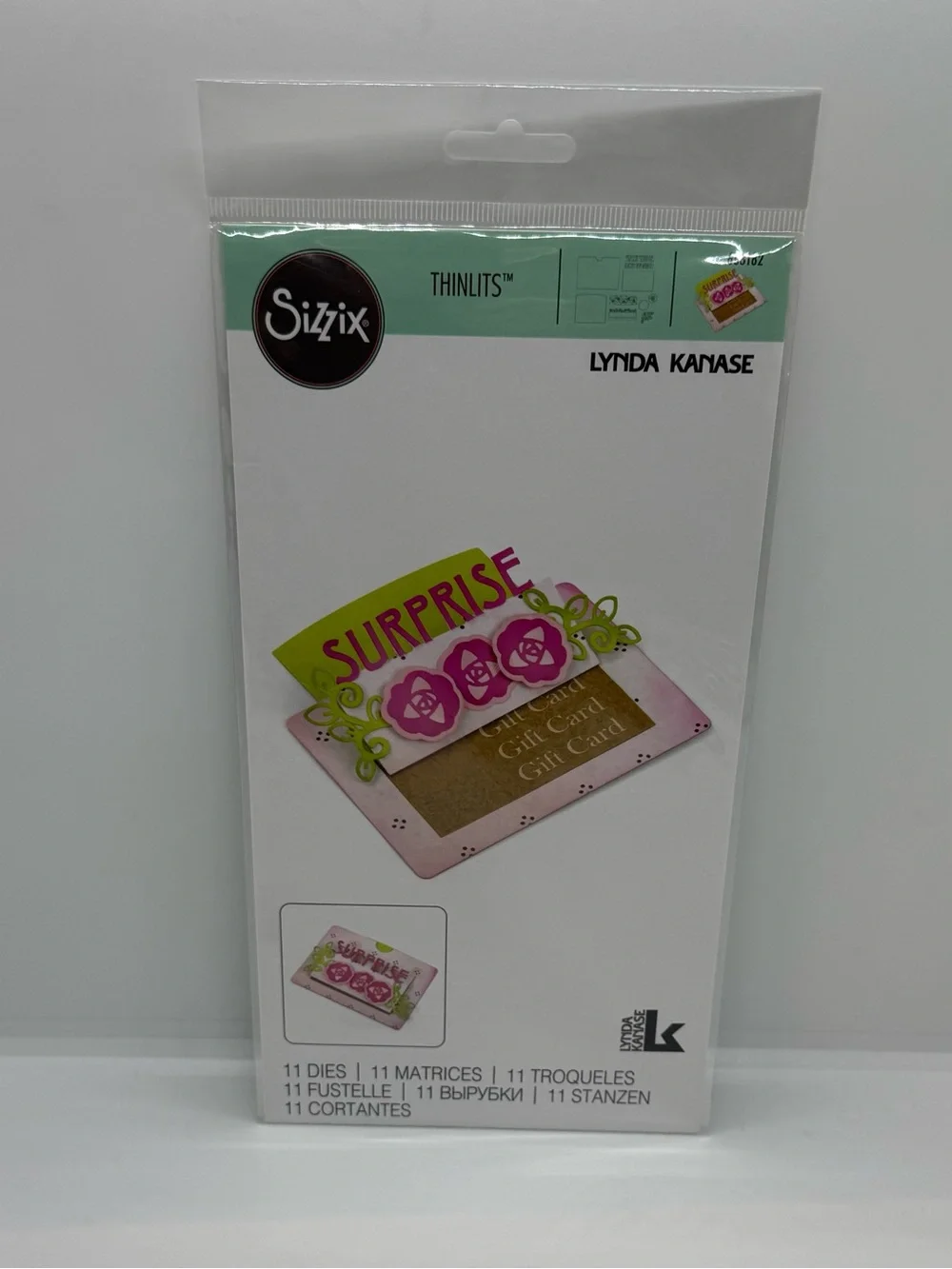 Sizzix Thinlits Die Set in Pink & Green - 'Surprise' Card Toppers